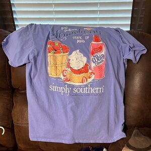 Simply Southern adult Strawberry Graphic Tee - Purple